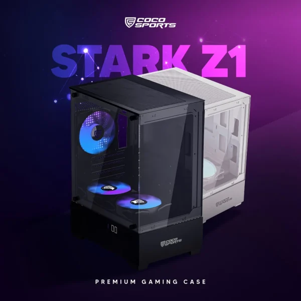 Z1 Stark- 7-Side Tempered Glass with Pre-Loaded with 4x RGB Fan