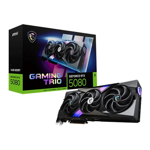 MSI RTX 5080 Gaming Trio OC 16GB GDDR7 Graphics Card