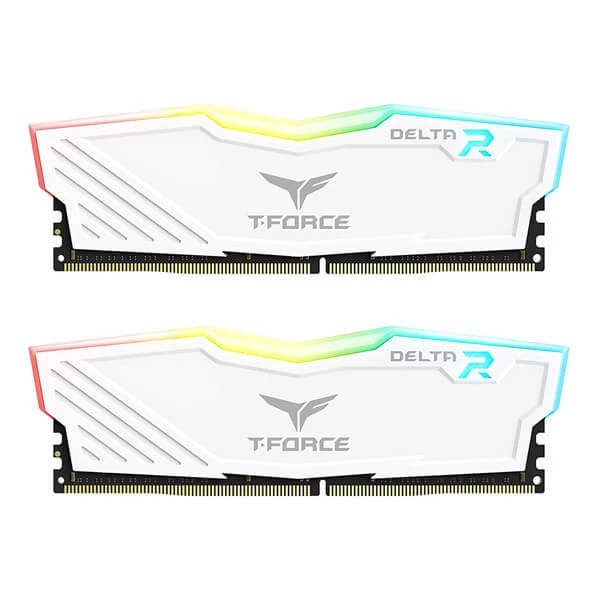 TeamGroup T-Force Delta RGB 32GB (16GBx2) DDR4 3200MHz Desktop RAM (White)