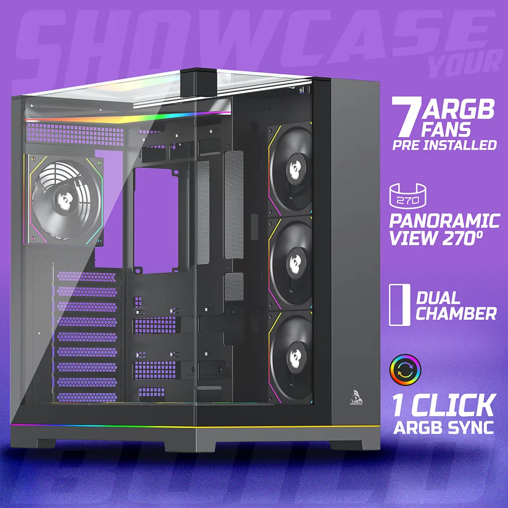 TAG Gamerz Supernova ARGB EATX Full Tower Cabinet (Black) - Image 2