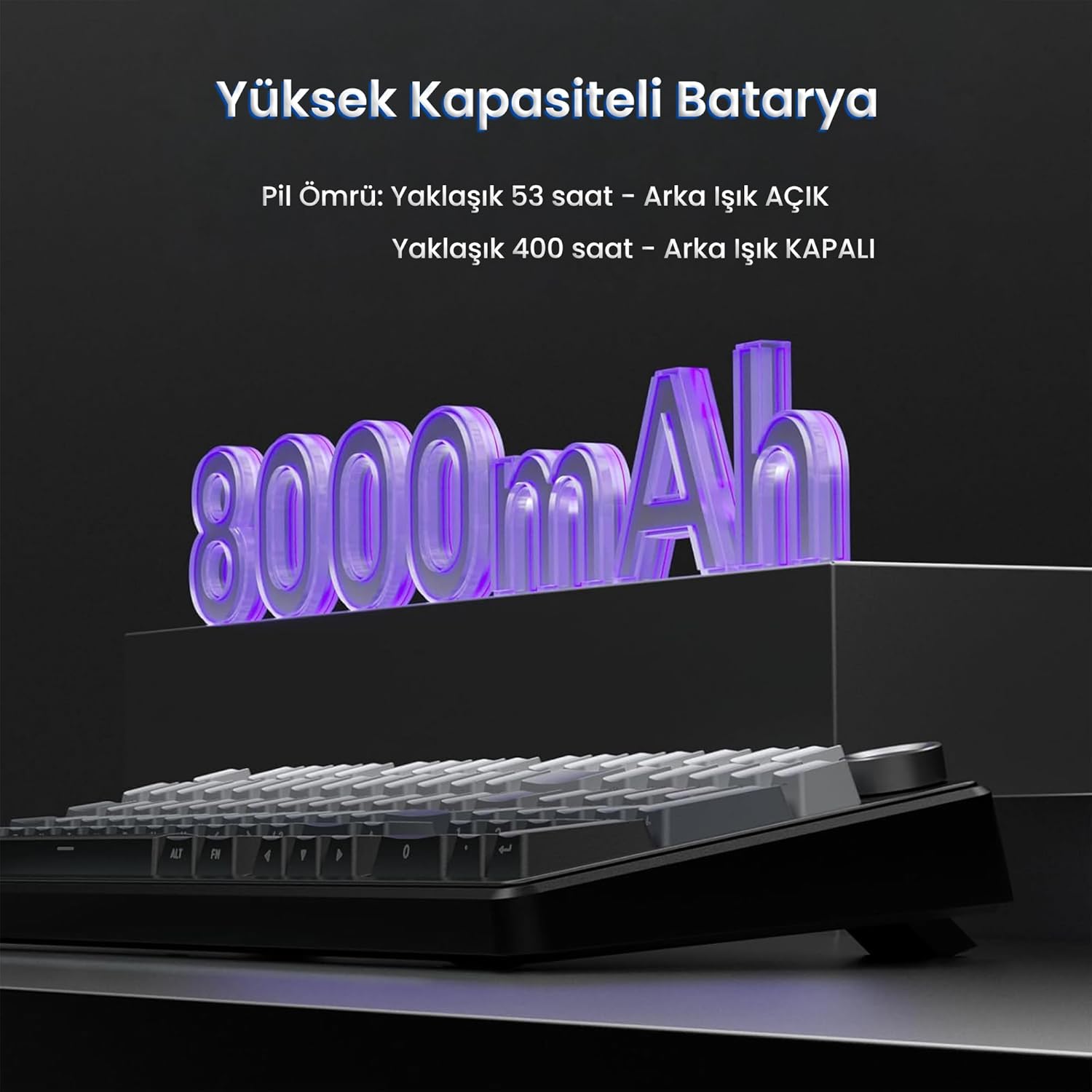 AULA F99 Pro Wireless Mechanical Keyboard (Side Engraved+Gradient Gray - Nimbus Switch) - Image 9
