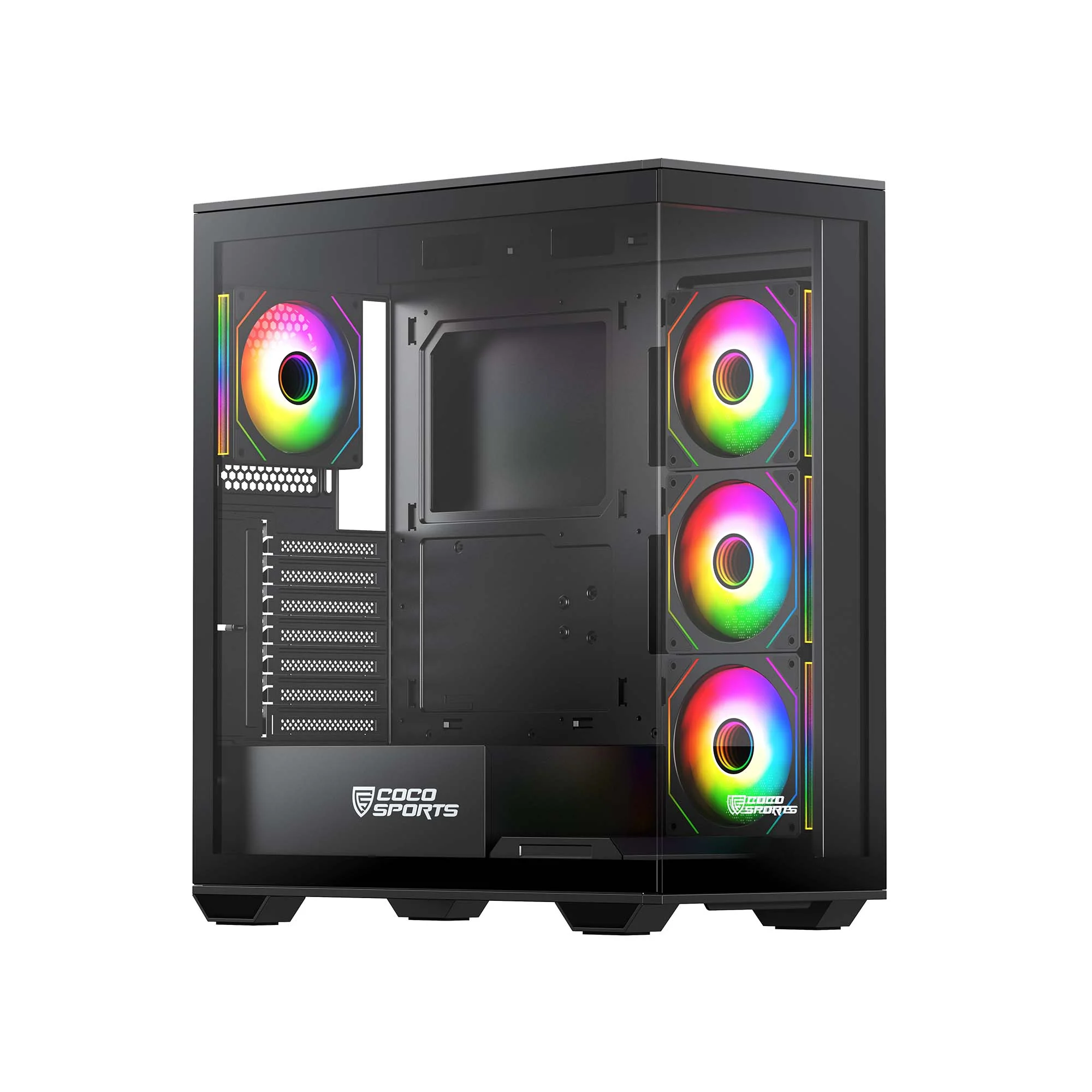 Coconut Stark Z9 Glass Mid Tower Gaming Cabinet - Black - Image 2