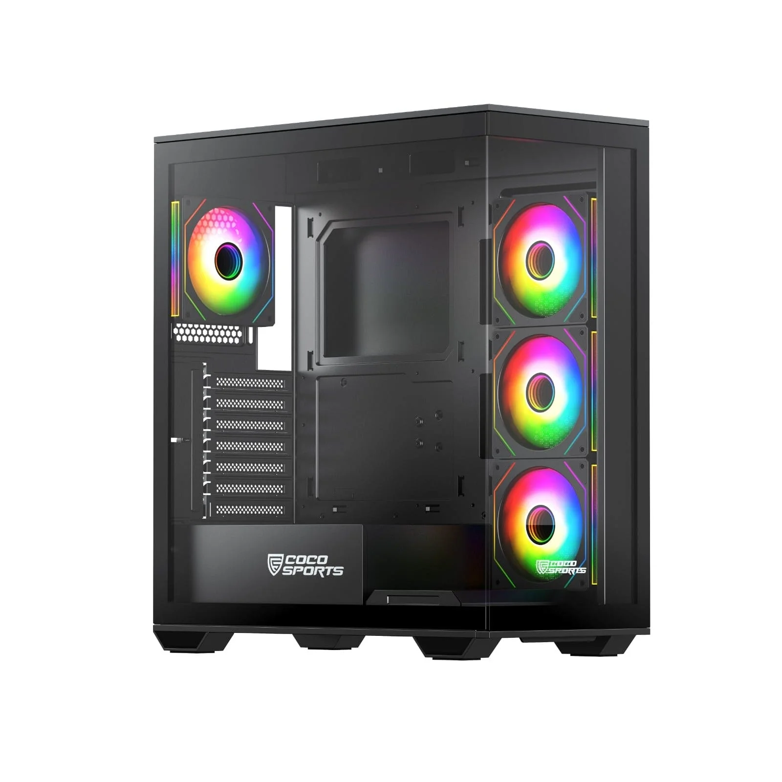 Coconut Stark Z9 Glass Mid Tower Gaming Cabinet - Black - Image 3