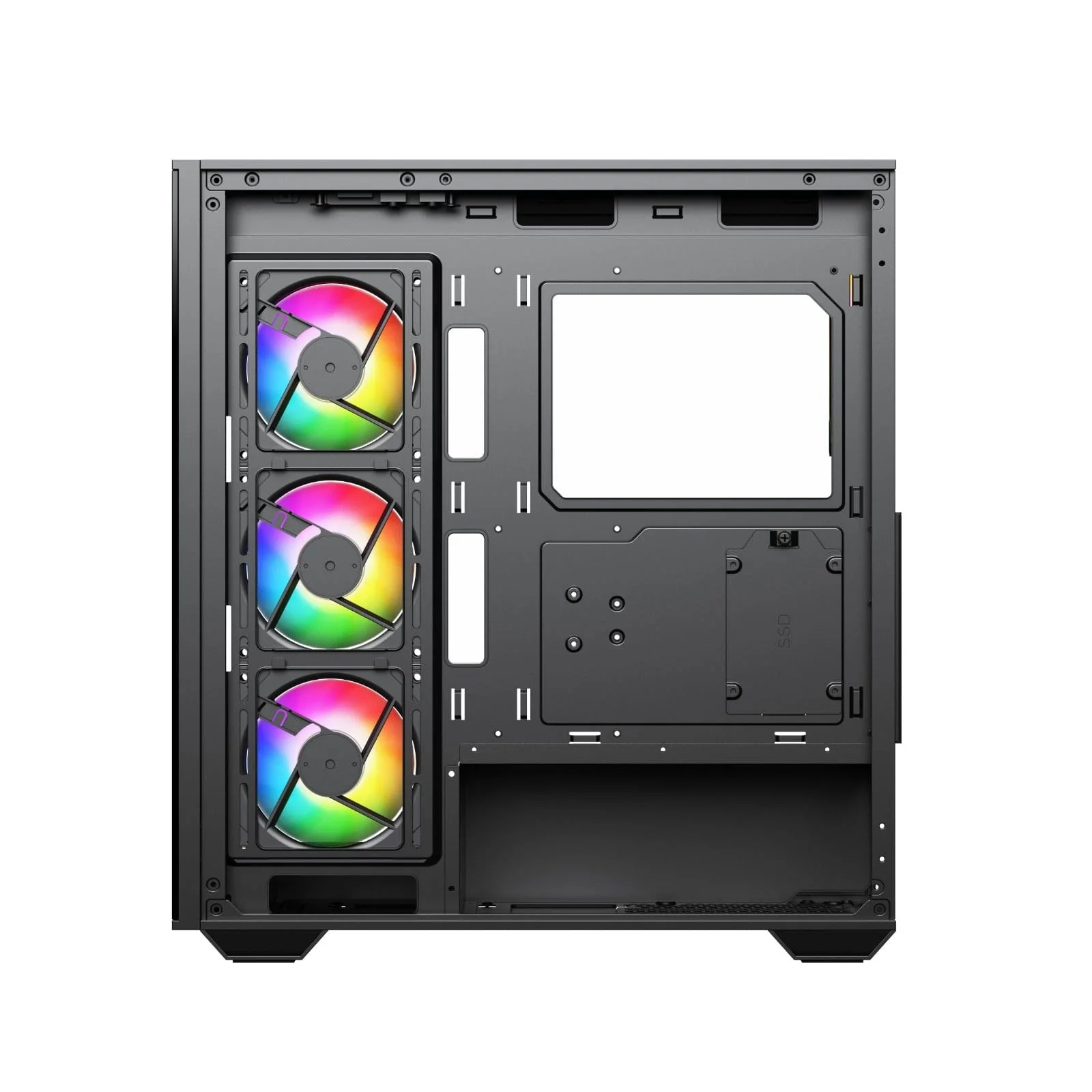 Coconut Stark Z9 Glass Mid Tower Gaming Cabinet - Black - Image 4