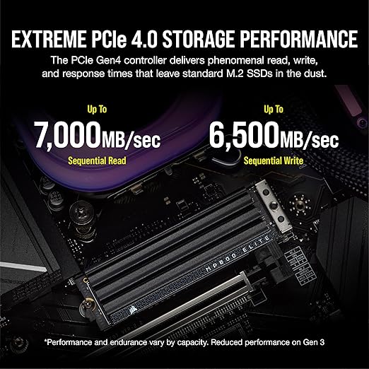 Corsair MP600 Elite 1TB M.2 PCIe Gen4 x4 NVMe SSD with Heatsink - Image 3