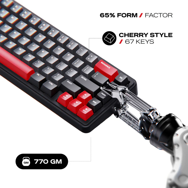 Cybeart Akula 99 - Compact Full Size Wireless RGB Mechanical Keyboard-Black - Image 2