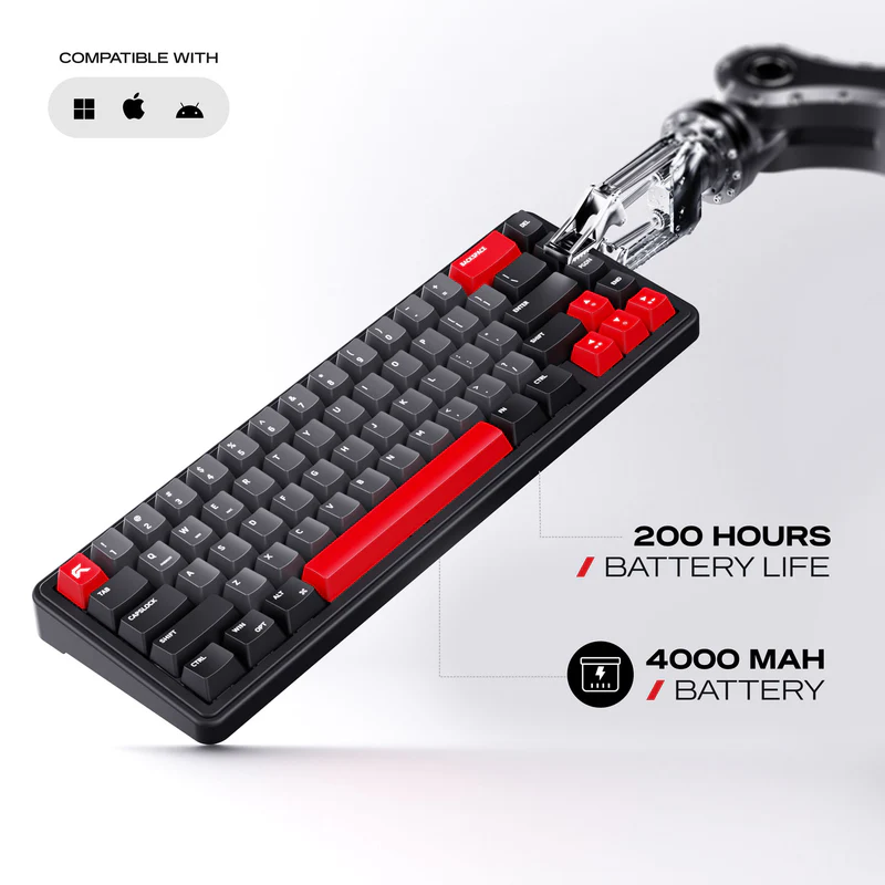 Cybeart Akula 65 - Compact 65% Wireless RGB Mechanical Keyboard - Black - Image 6