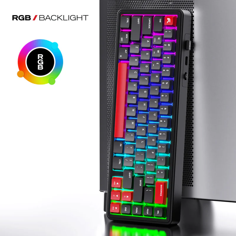 Cybeart Akula 65 - Compact 65% Wireless RGB Mechanical Keyboard - Black - Image 7