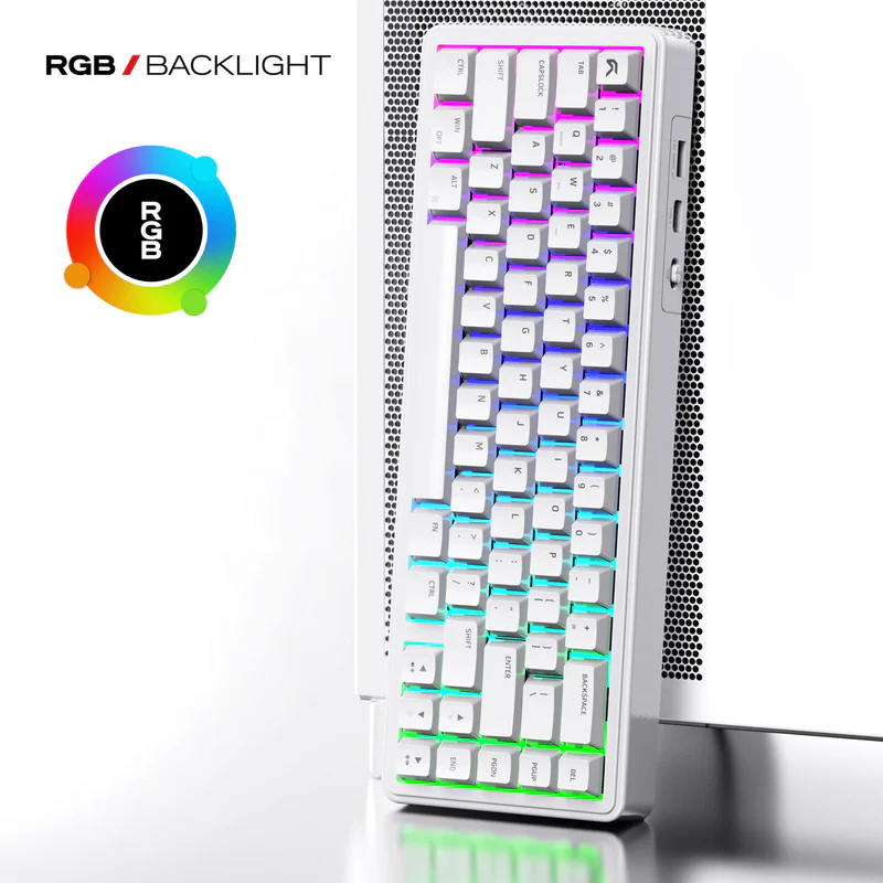 Cybeart Akula 65 - Compact 65% Wireless RGB Mechanical Keyboard-White - Image 7