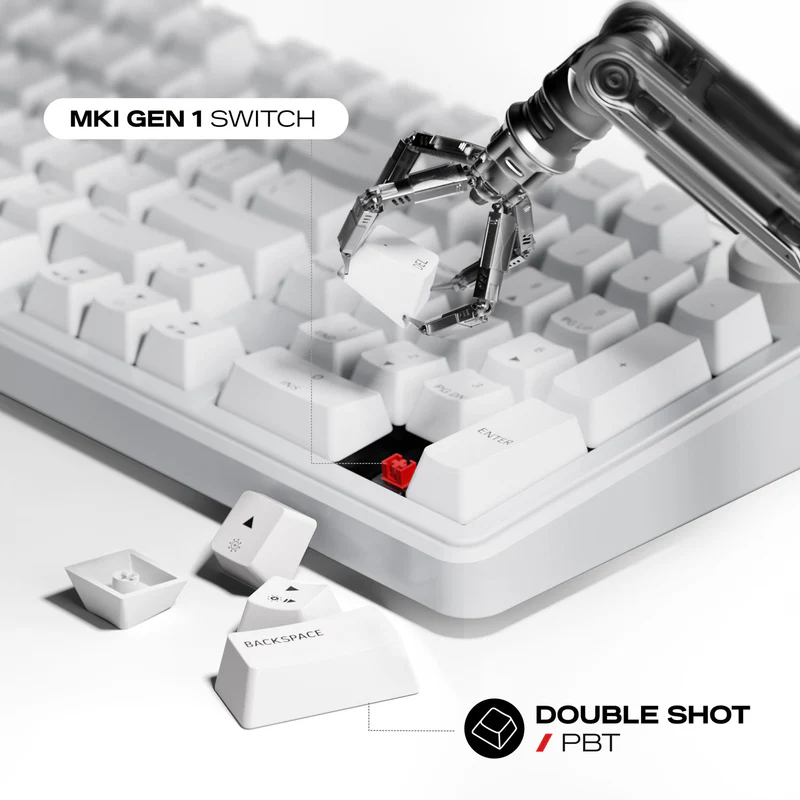Cybeart Akula 99 - Compact Full Size Wireless RGB Mechanical Keyboard-White - Image 4