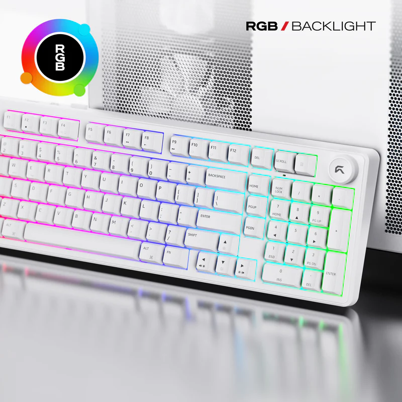 Cybeart Akula 99 - Compact Full Size Wireless RGB Mechanical Keyboard-White - Image 7