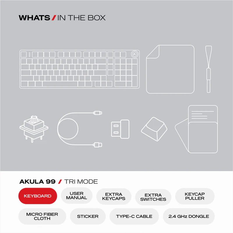 Cybeart Akula 99 - Compact Full Size Wireless RGB Mechanical Keyboard-White - Image 10