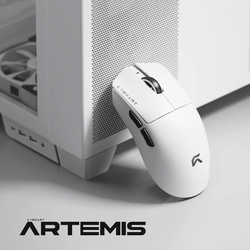 Cybeart Artemis 52g Ultra-Light Wireless Gaming Mouse - White - Image 4