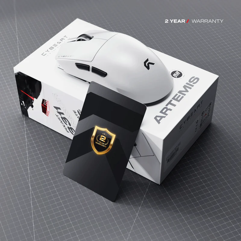 Cybeart Artemis 52g Ultra-Light Wireless Gaming Mouse - White - Image 9