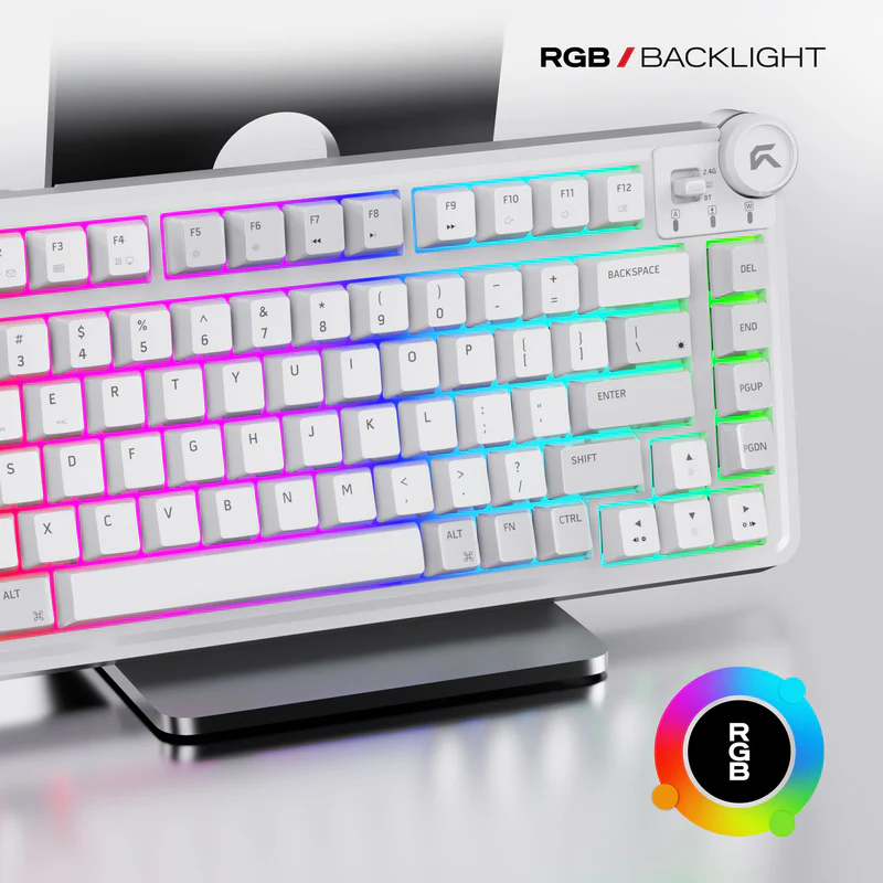 Cybeart Nighthawk 75 - TKL Wireless RGB Mechanical Keyboard-White - Image 7