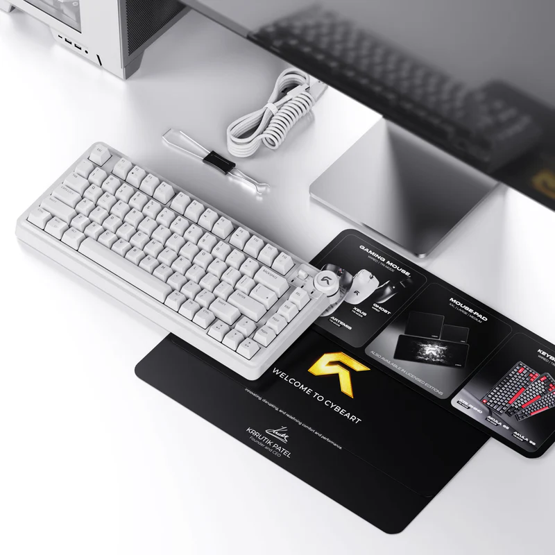 Cybeart Nighthawk 75 - TKL Wireless RGB Mechanical Keyboard-White - Image 9