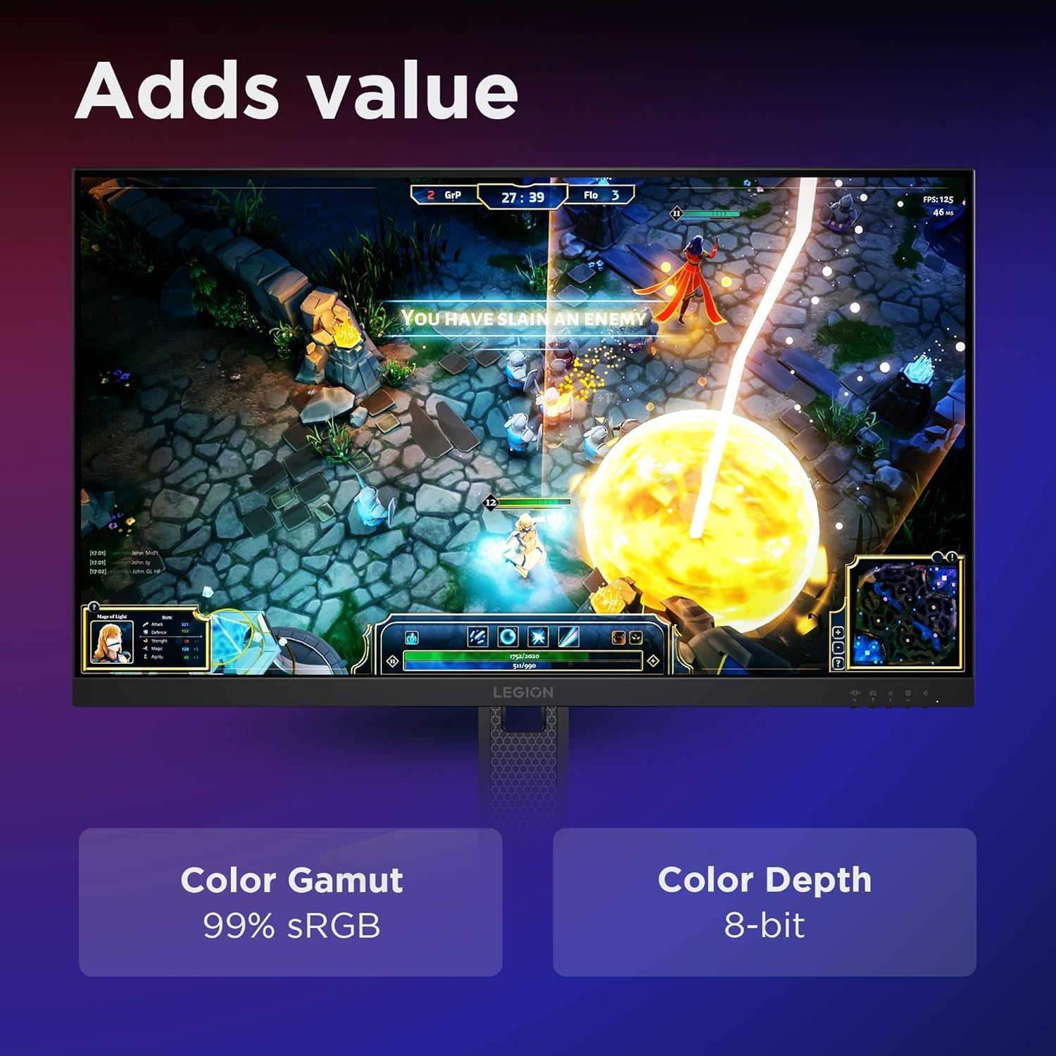 Lenovo Legion 27Q-10 27" 2K / 240Hz / IPS / 99% sRGB / 90% DCI-P3 - Image 4