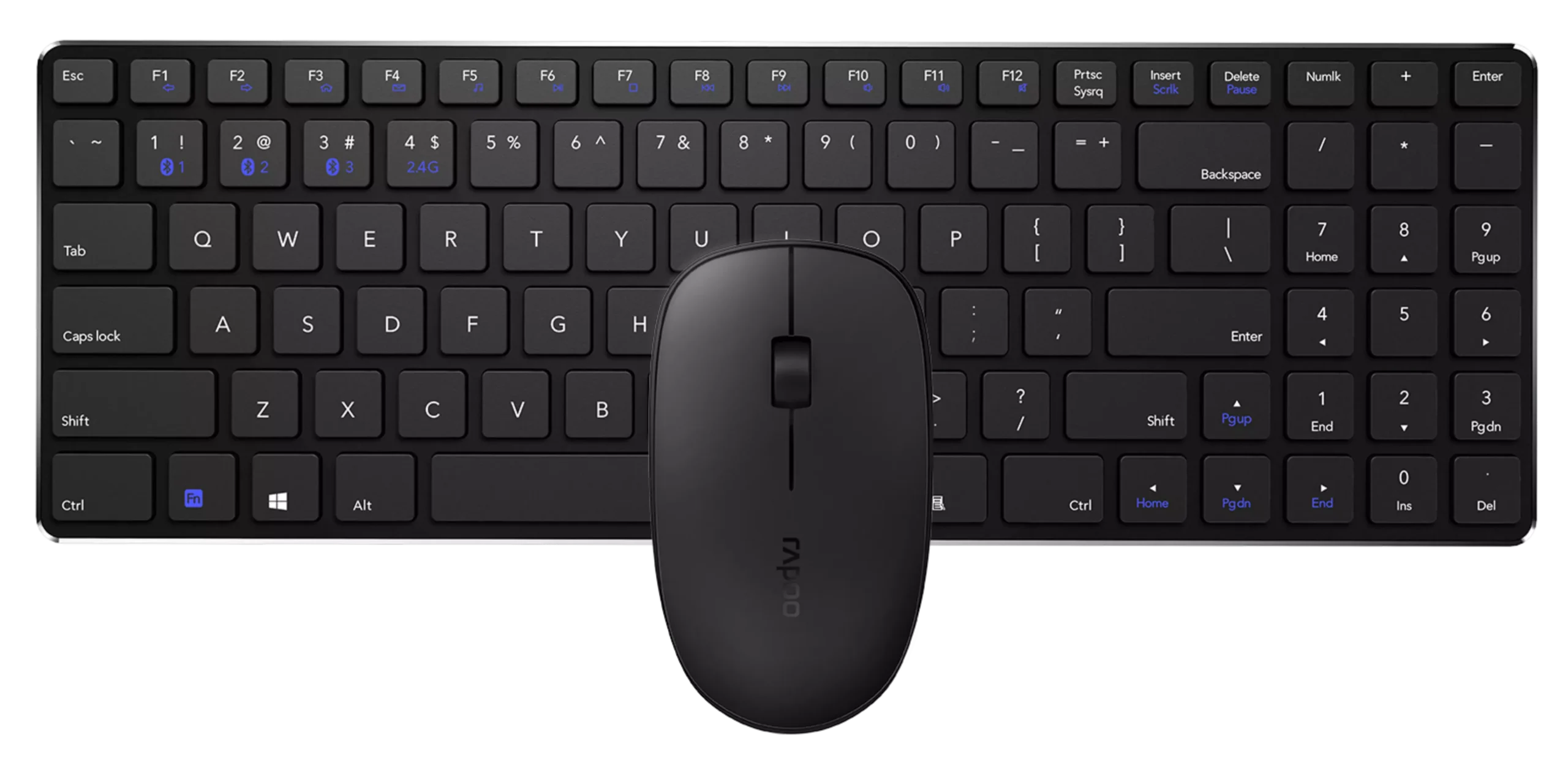 Rapoo 9300m Multi-Device BT+ Wireless Keyboard & Mouse Combo-Black - Image 2