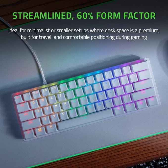 Razer Huntsman Mini Gaming Keyboard Clicky Optical Mercury Purple Switches White - Image 2