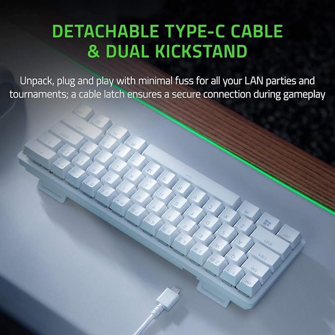 Razer Huntsman Mini Gaming Keyboard Clicky Optical Mercury Purple Switches White - Image 5