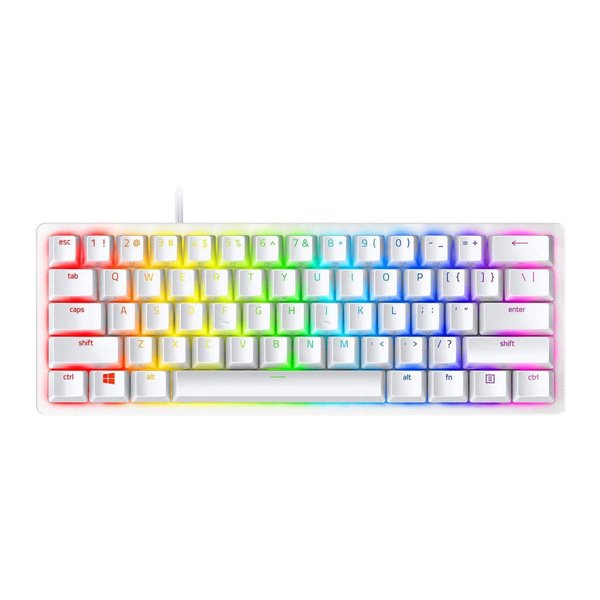 Razer Huntsman Mini Gaming Keyboard Clicky Optical Mercury Purple Switches White