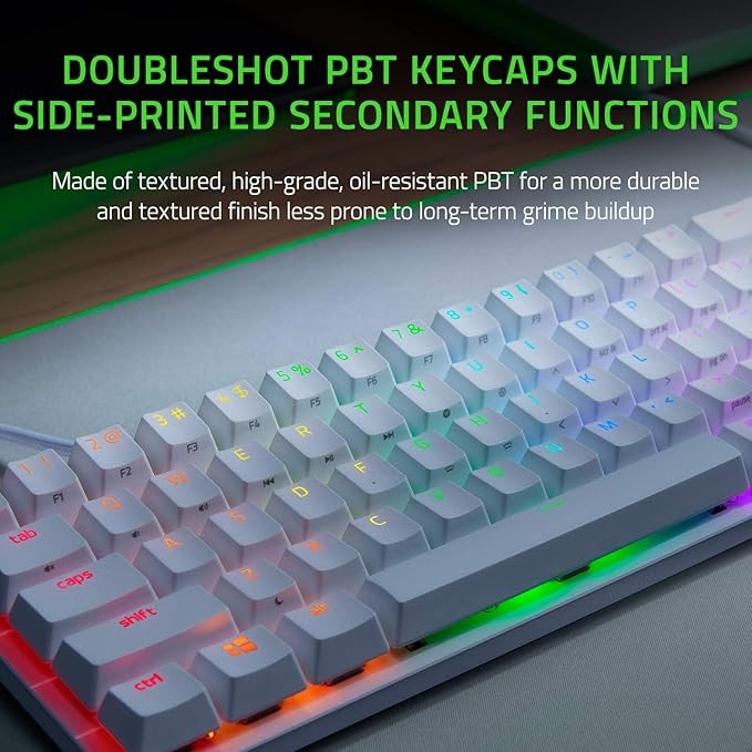 Razer Huntsman Mini Gaming Keyboard Linear Optical Mercury Red Switches White - Image 3