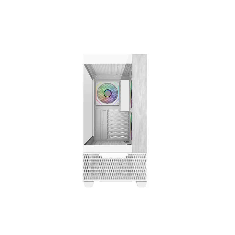 Cooler Master Elite 690 Wood ARGB ATX Mid Tower Case White - Image 2