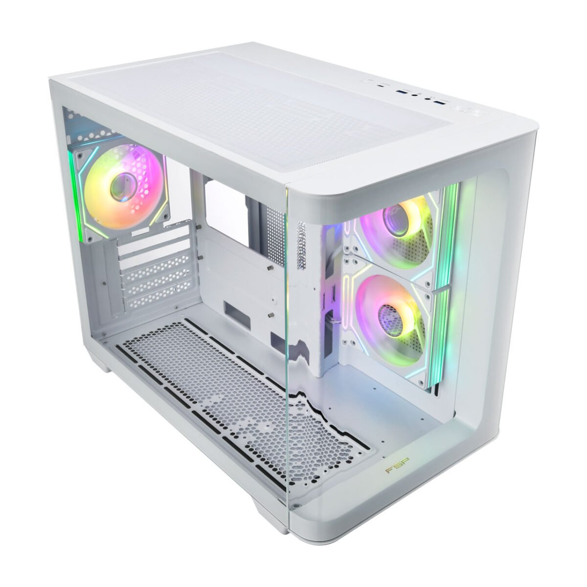 FSP S380 Mid Tower Gaming Cabinet-White - Image 3