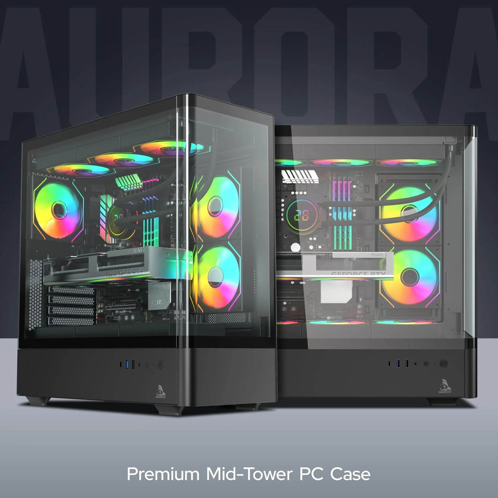 TAG Gamerz Aurora Mid Tower ATX Gaming Cabinet (Black) - Image 2