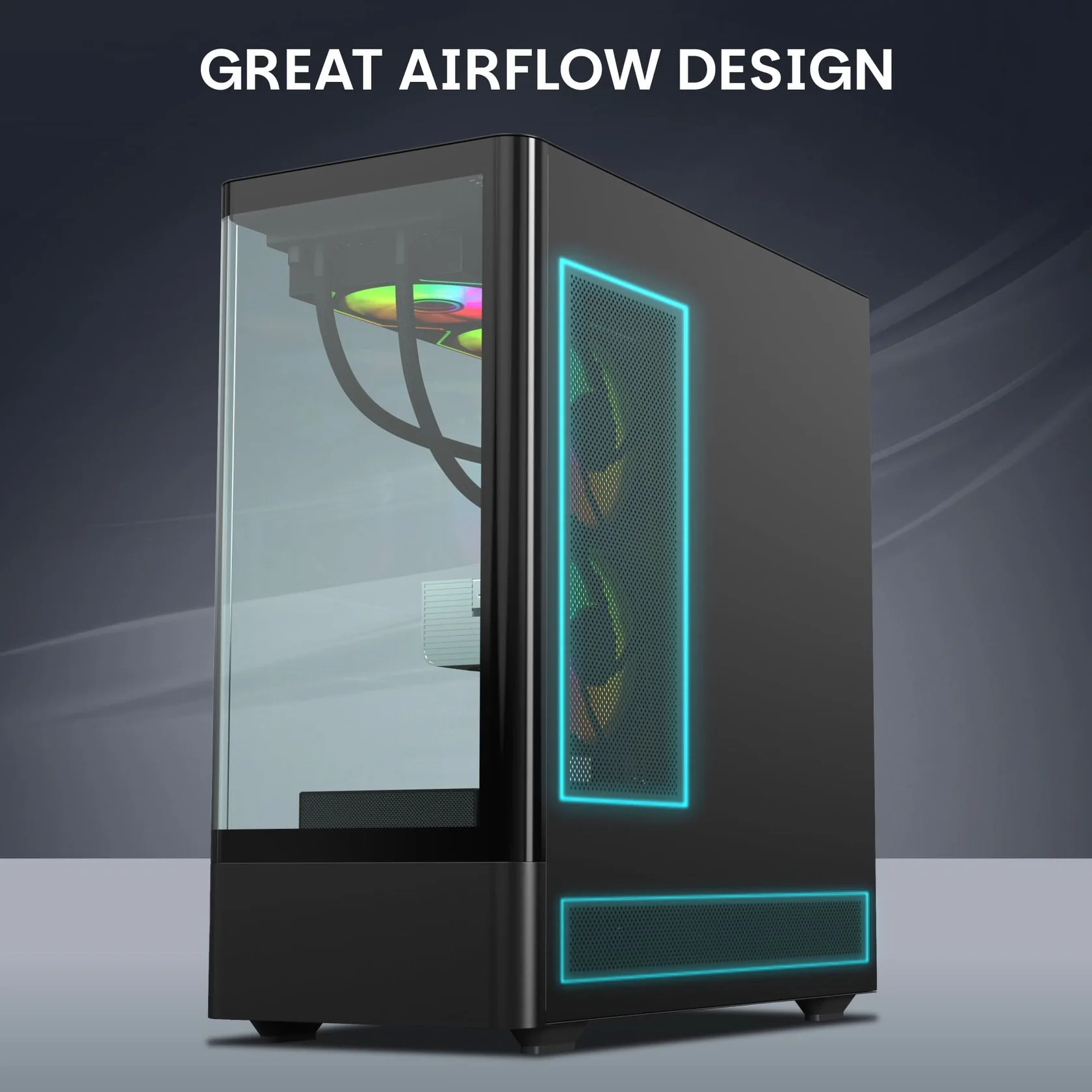 TAG Gamerz Aurora Mid Tower ATX Gaming Cabinet (Black) - Image 5
