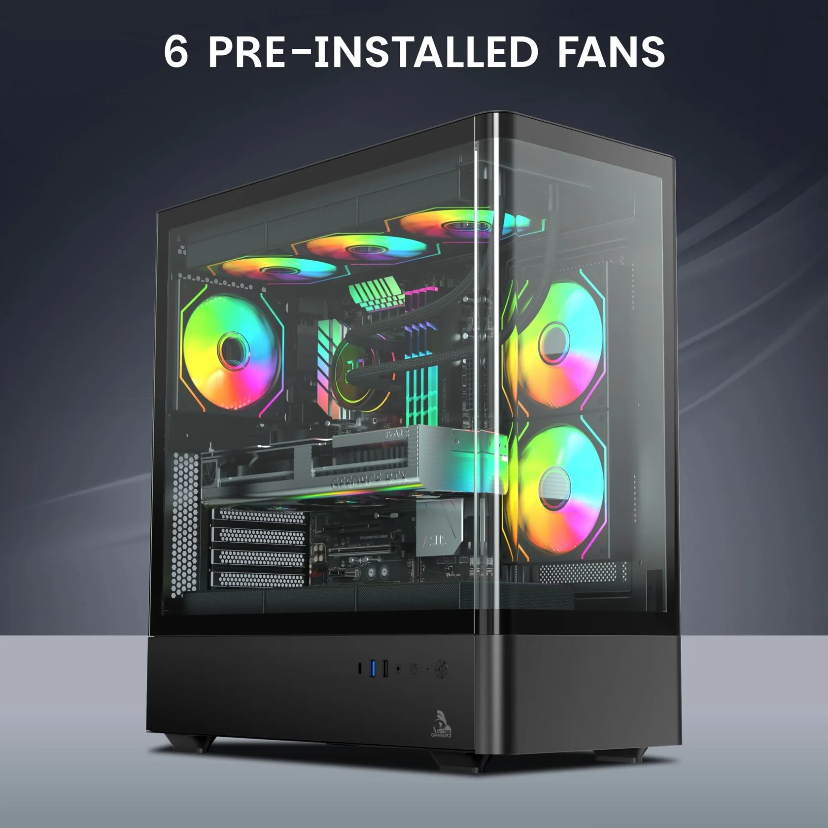TAG Gamerz Aurora Mid Tower ATX Gaming Cabinet (Black) - Image 6