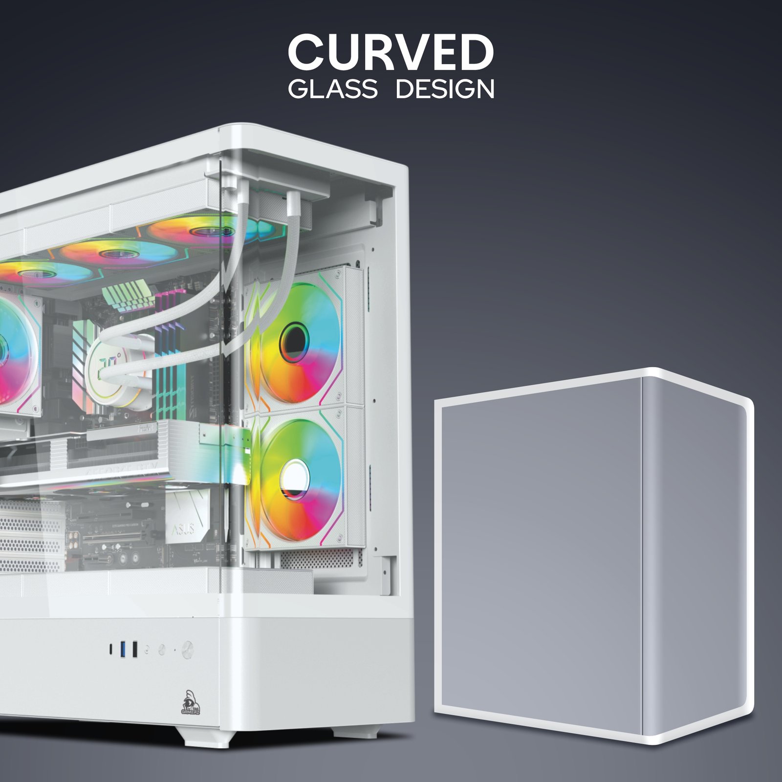 TAG Gamerz Aurora Mid Tower ATX Gaming Cabinet (White) - Image 3