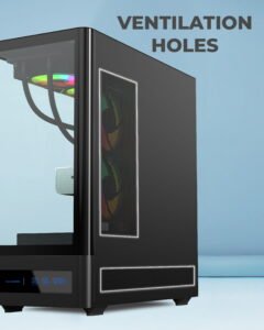 TAG Gamerz Aurora Vision Mid Tower ATX Gaming Cabinet (Black) - Image 7